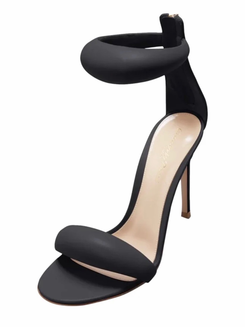 Gianvito Rossi Black Padded Ankle-Strap Stiletto Sandals